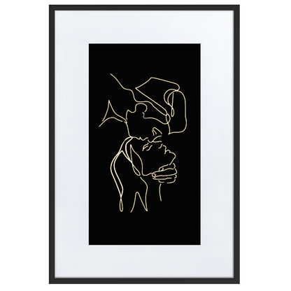 Caressing Heads Framed Print