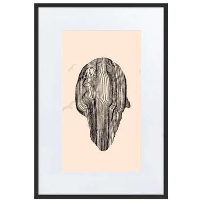 Many Lined Face Framed Print With Mat Board
