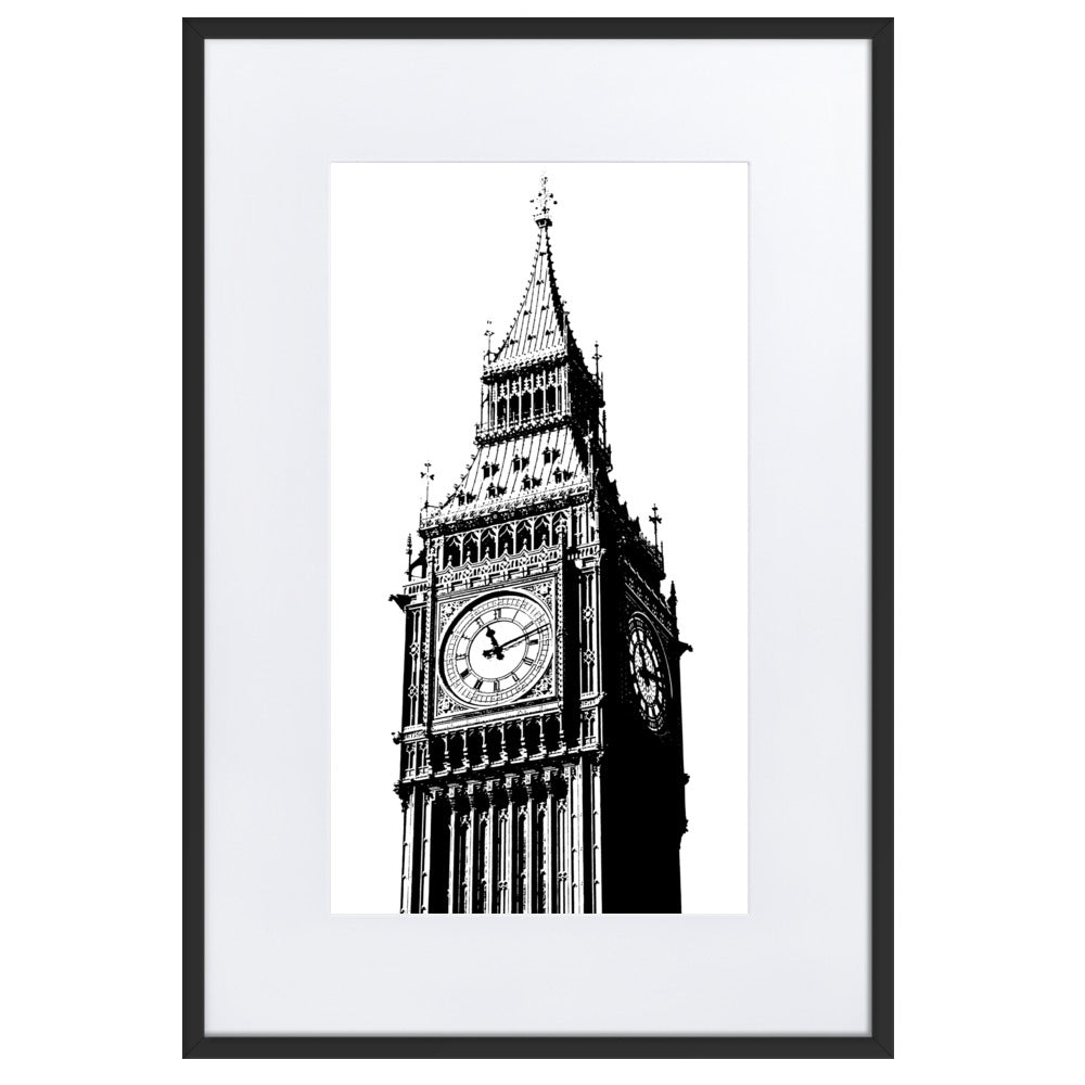 Big Ben Mono Framed Print