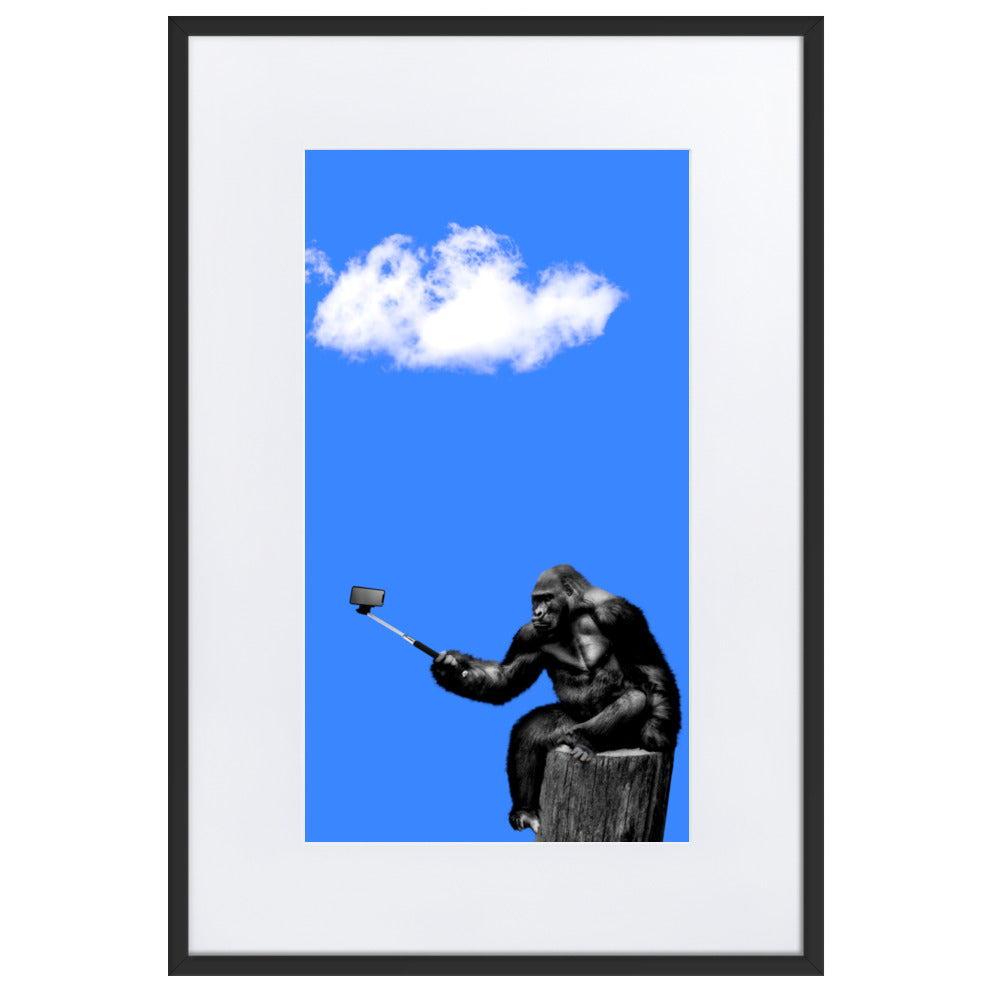 Blue Gorilla Matte Paper Framed Poster With Mat