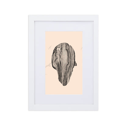 Many Lined Face Framed Print With Mat Board