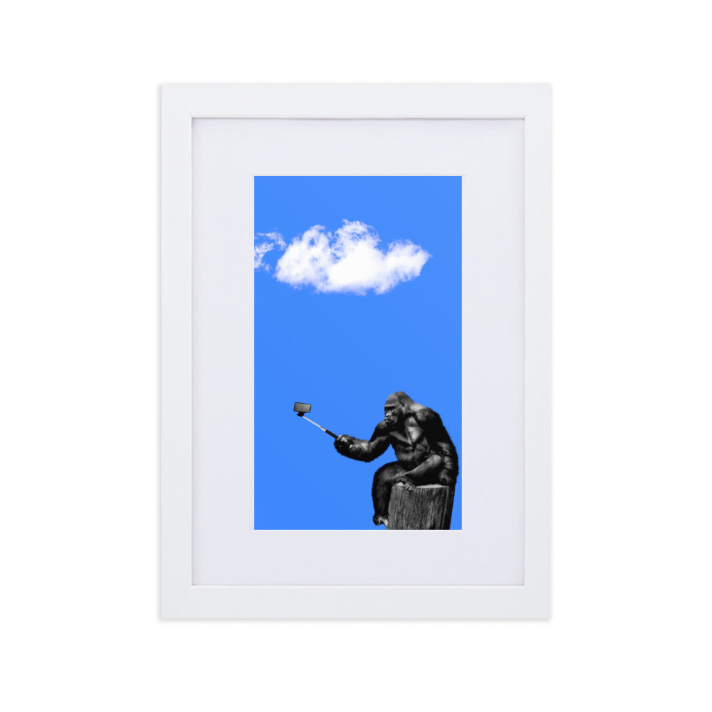 Blue Gorilla Matte Paper Framed Poster With Mat