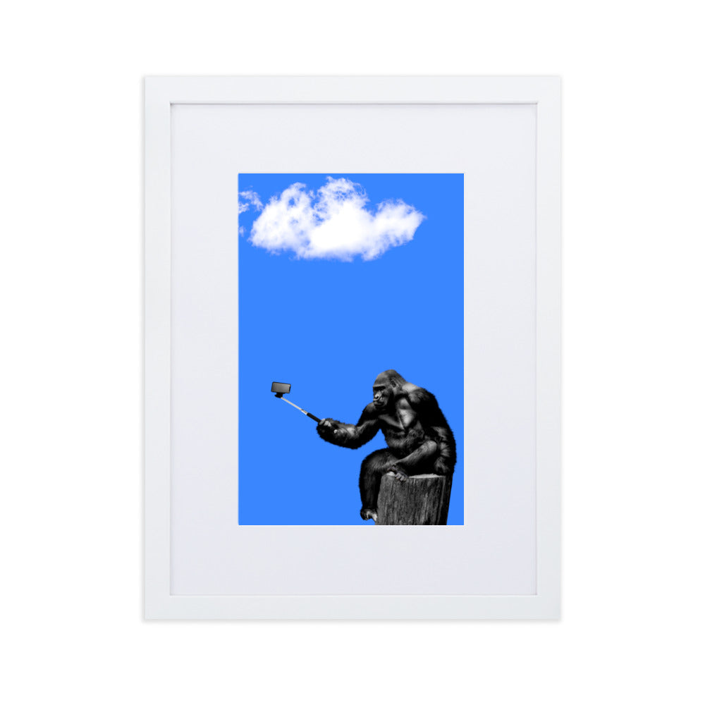 Blue Gorilla Matte Paper Framed Poster With Mat