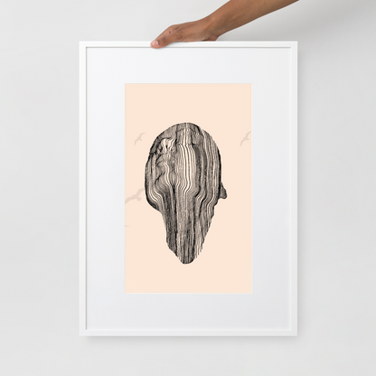 Many Lined Face Framed Print With Mat Board