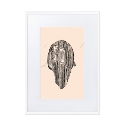Many Lined Face Framed Print With Mat Board