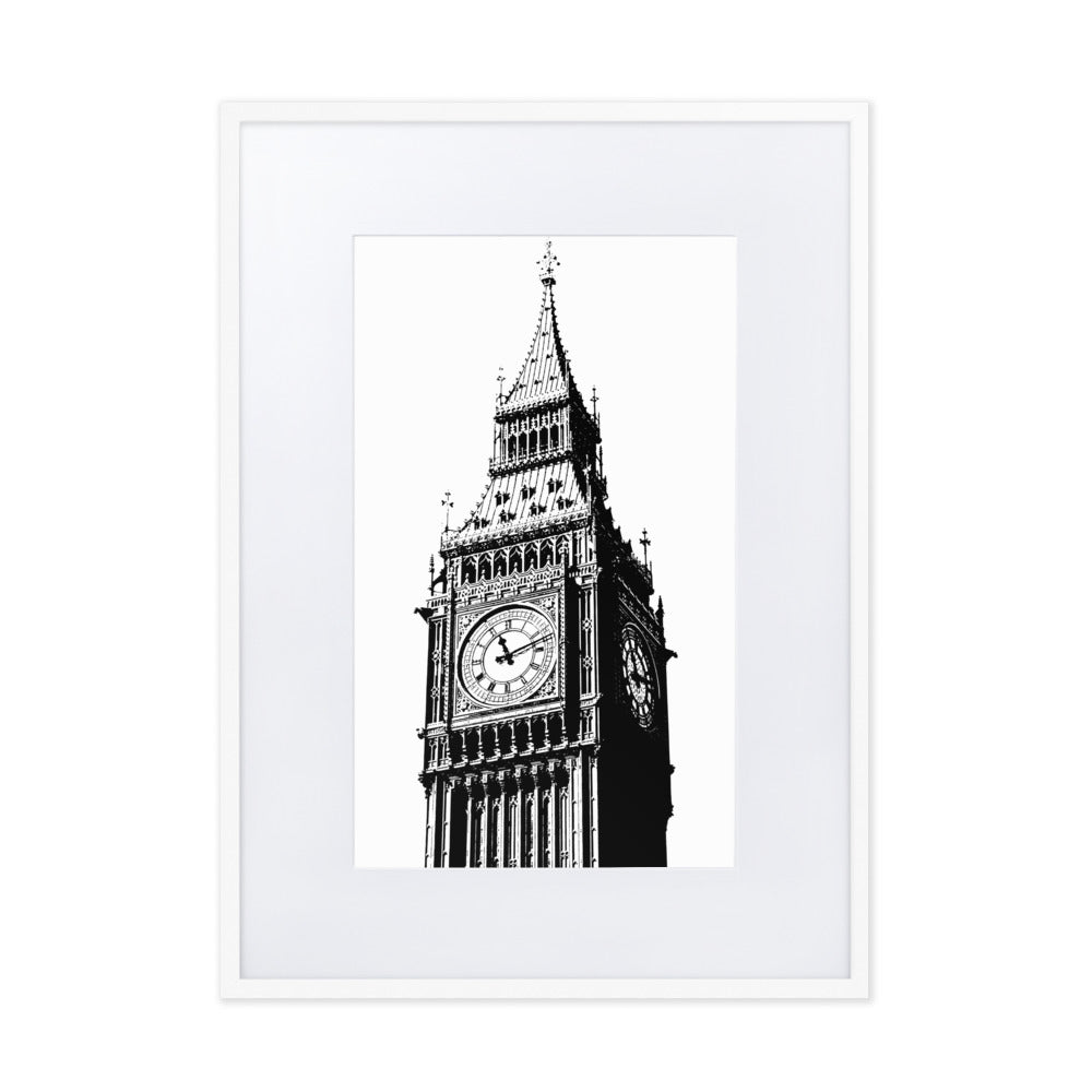 Big Ben Mono Framed Print