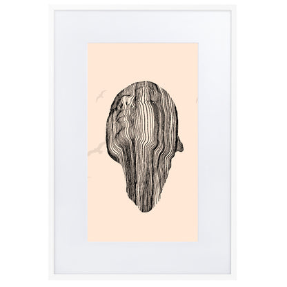 Many Lined Face Framed Print With Mat Board