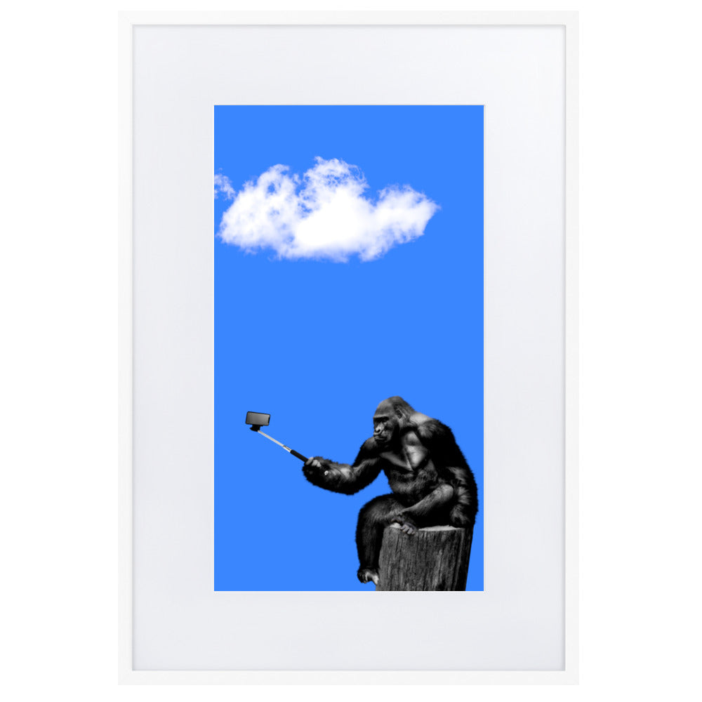 Blue Gorilla Matte Paper Framed Poster With Mat