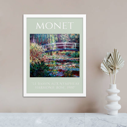 Le Bassin aux nymphéas, harmonie rose by Claude monet Framed Print