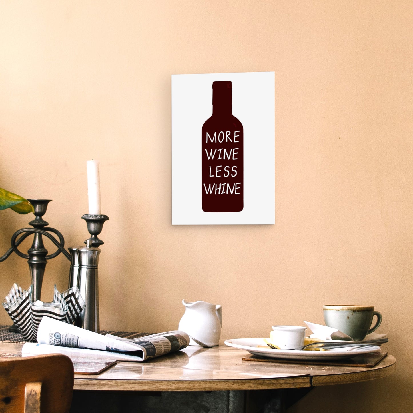 more wine less whine poster print 