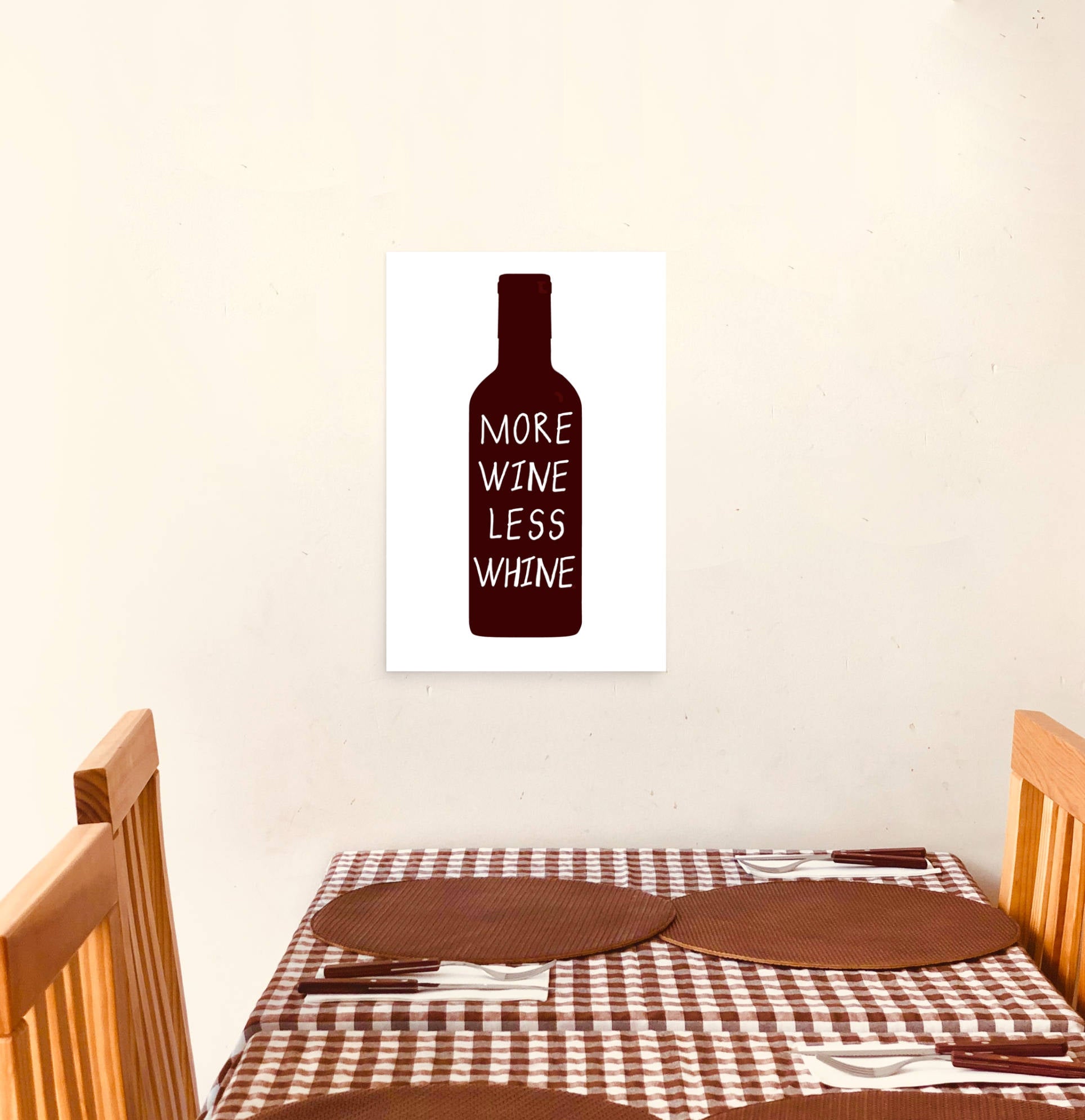 more wine less whine poster art 