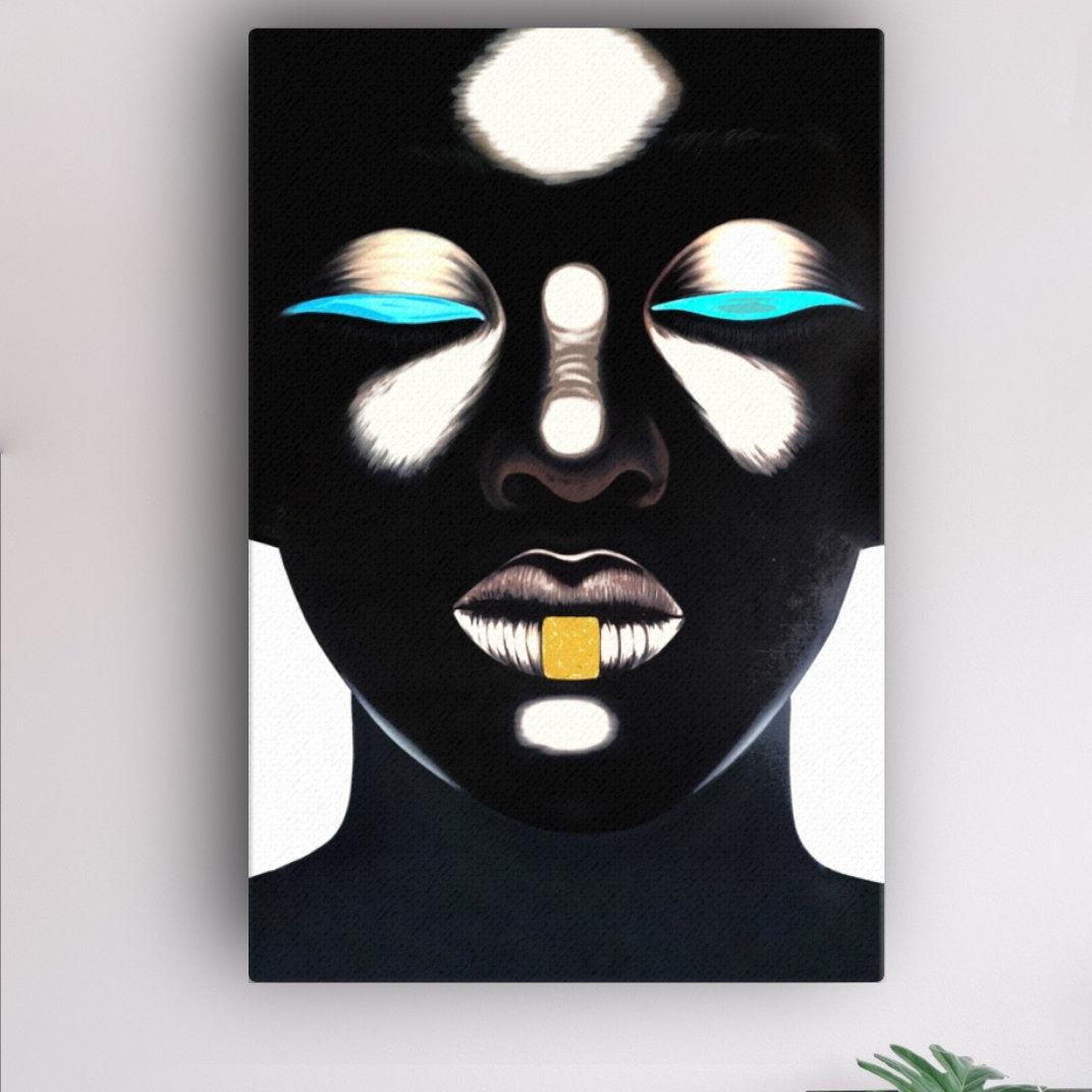 New World Being Canvas Print in a cosy dining room