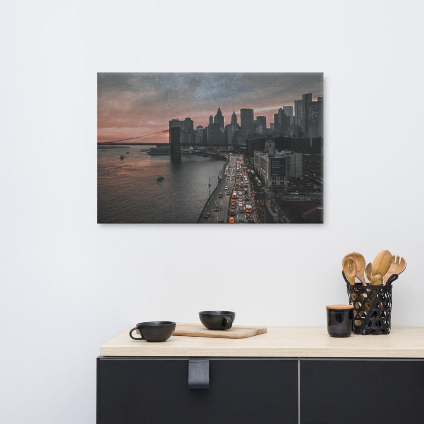 new york bridge canvas print wall art mock-up