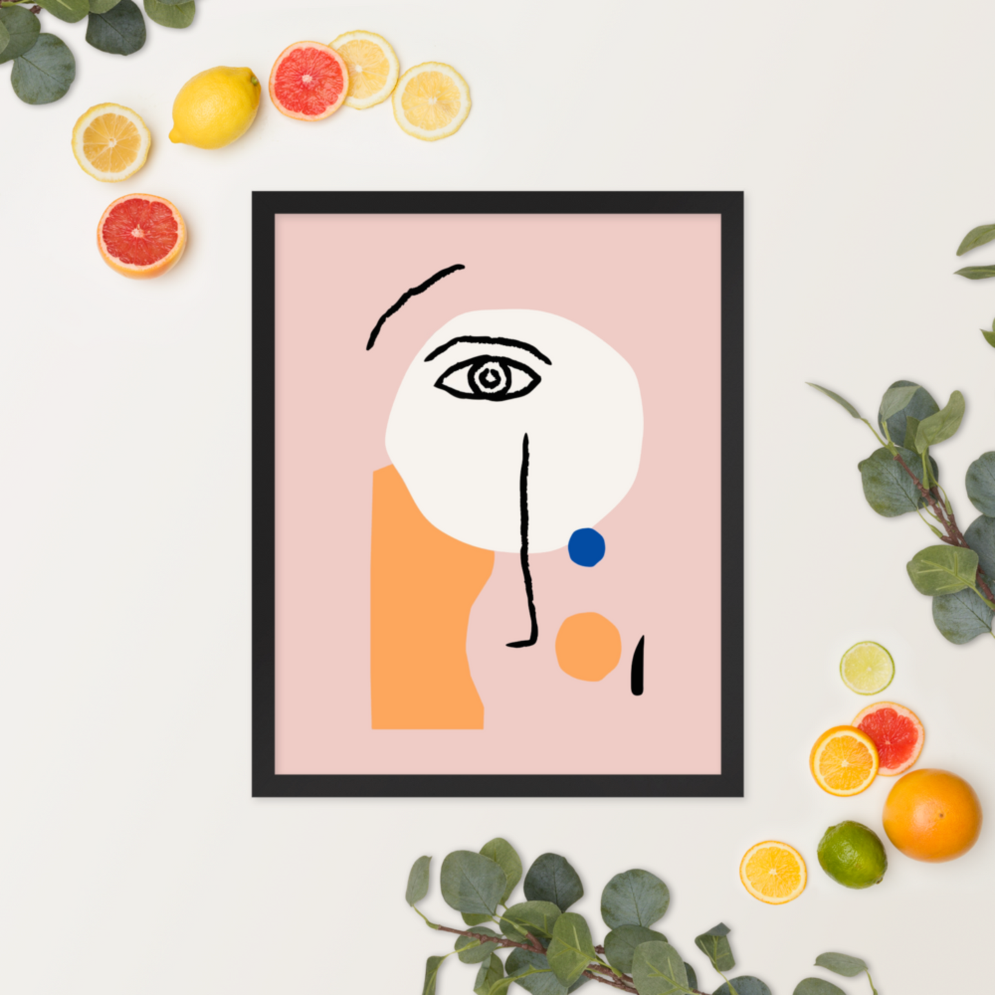 pablo picasso face inspiration wall art print  mock-up