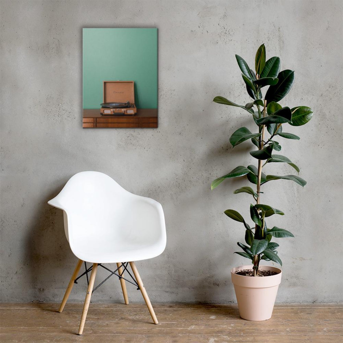 record player canvas print wall art mock-up