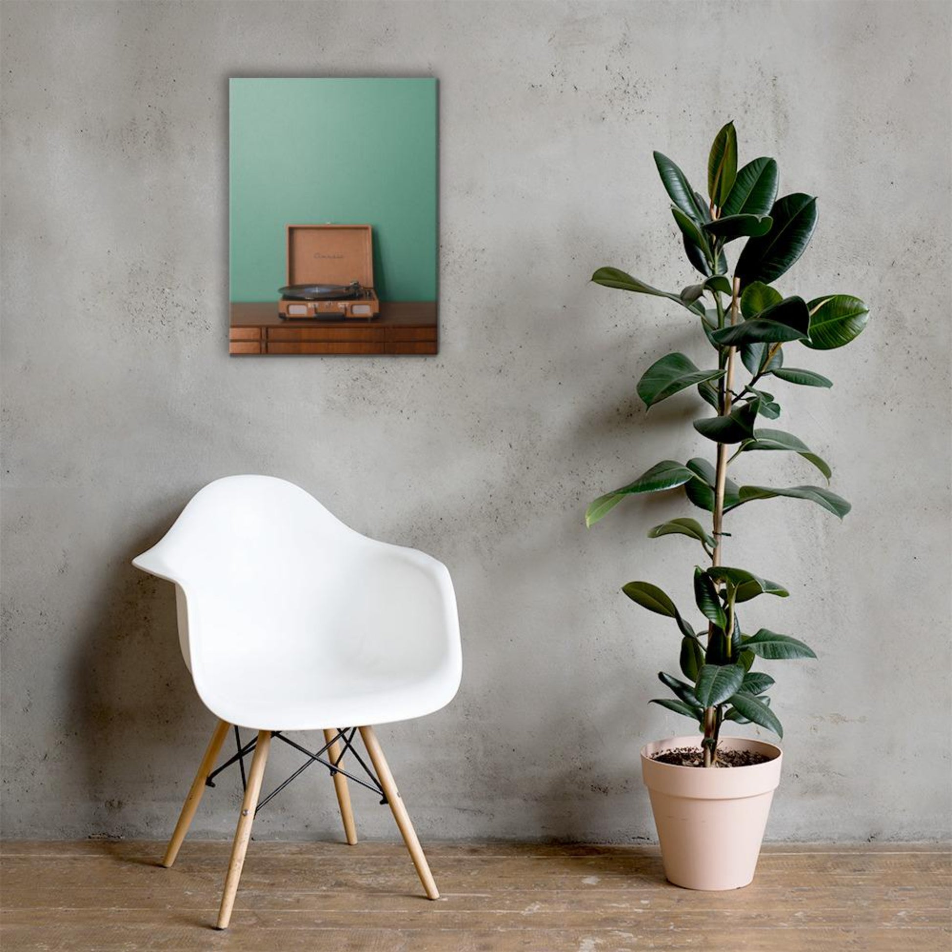 record player canvas print wall art mock-up