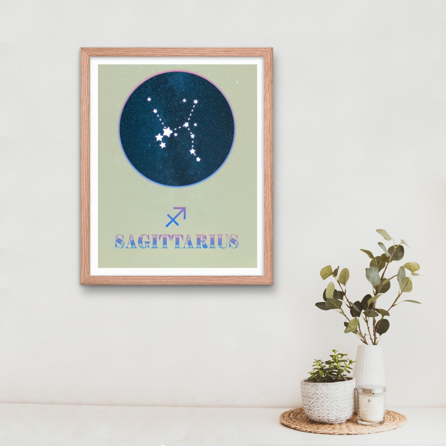 sagittarius zodiac star sign framed wall art print