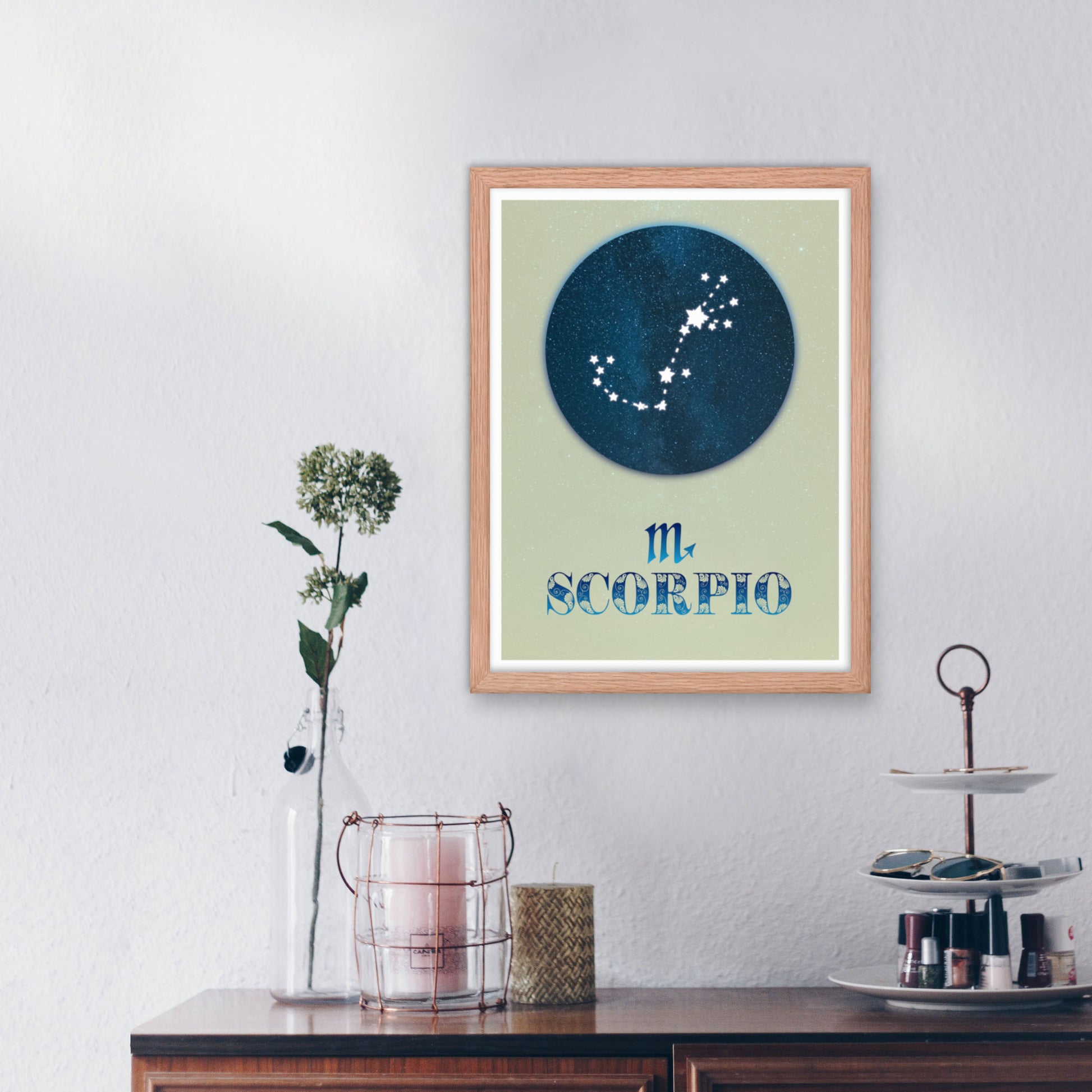 scorpio star sign zodiac framed wall art poster