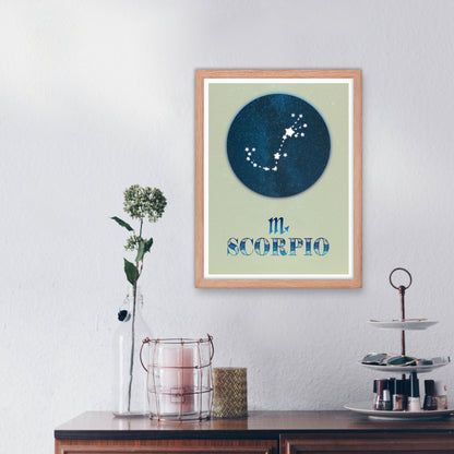 scorpio star sign zodiac framed wall art poster