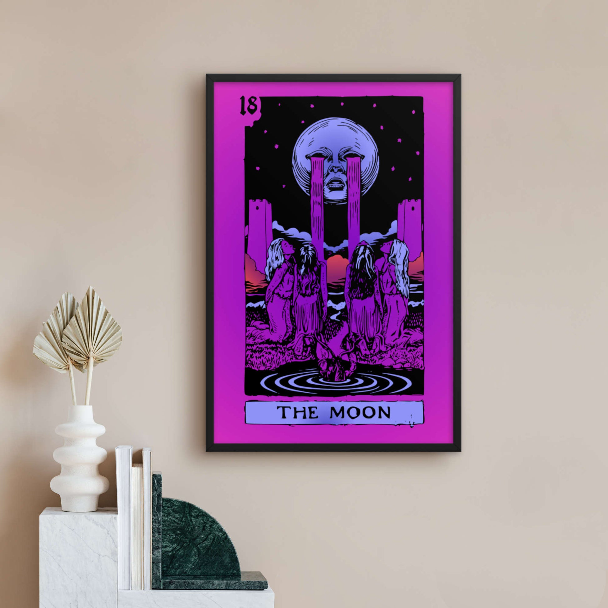 the moon tarot card wall art framed 