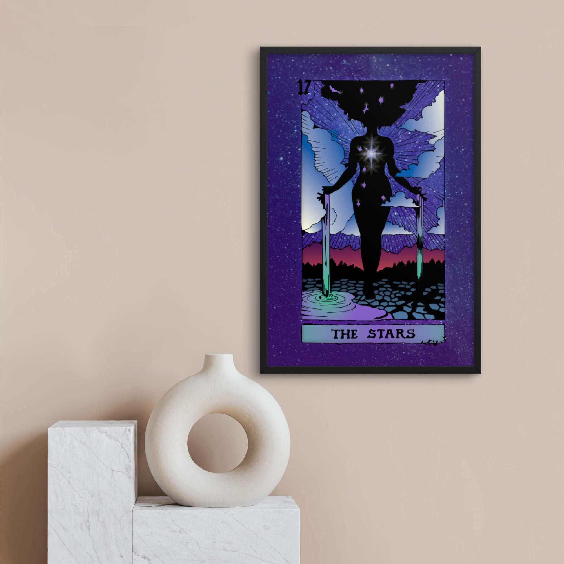 the stars tarot card wall art framed