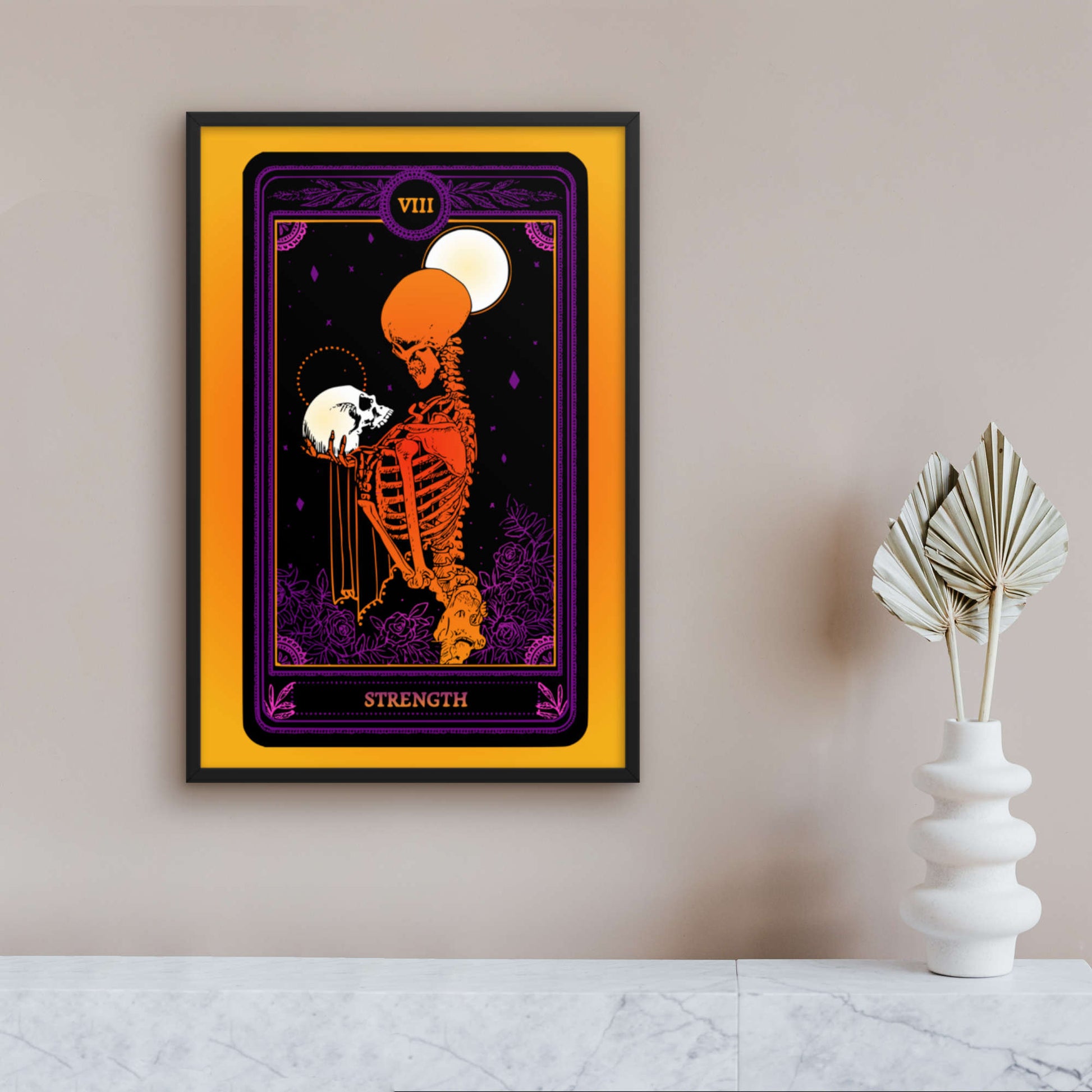 strength tarot card wall art framed