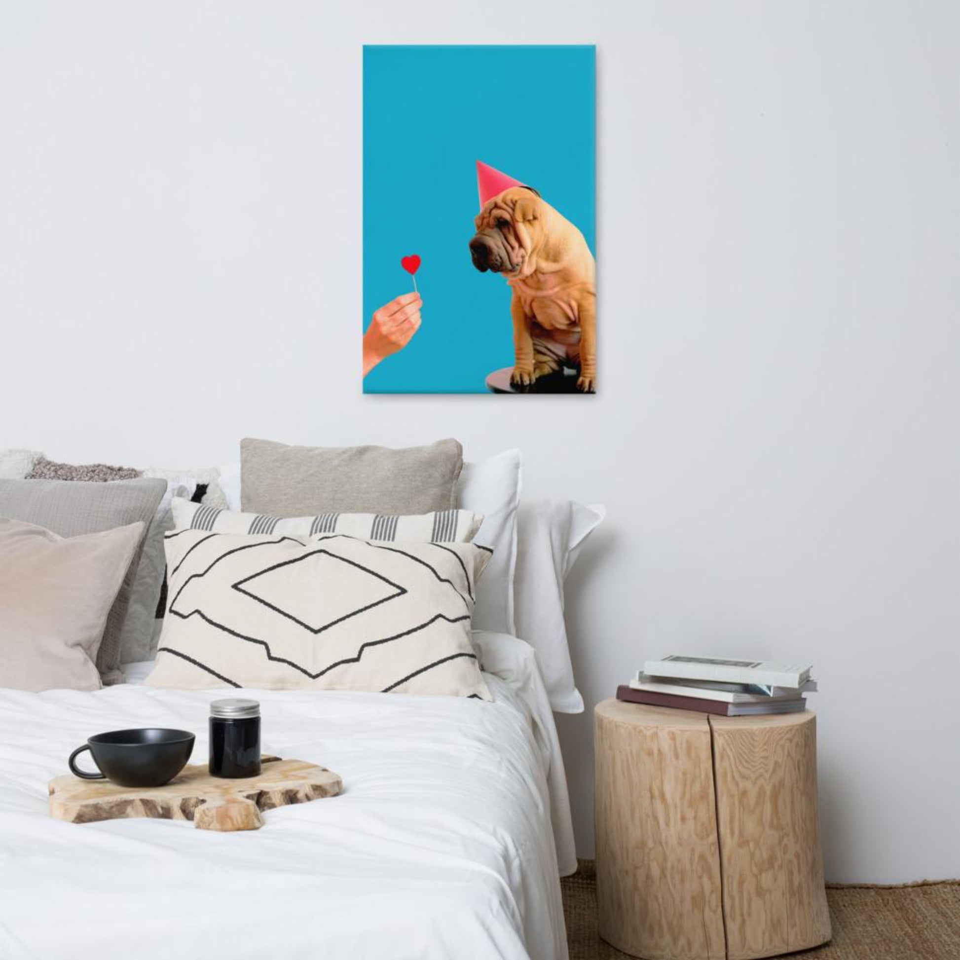 wrinkly dog wall art canvas print mock-up